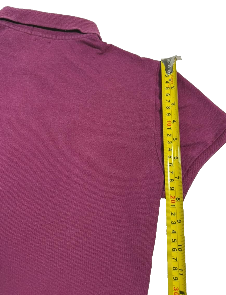 Polo Ralph Lauren Women's Magenta Slim Fit Pique Polo Shirt Pony Logo Size M