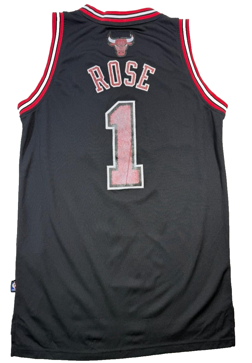 Adidas Derrick Rose Chicago Bulls #1 Alternate Black Jersey - Size S