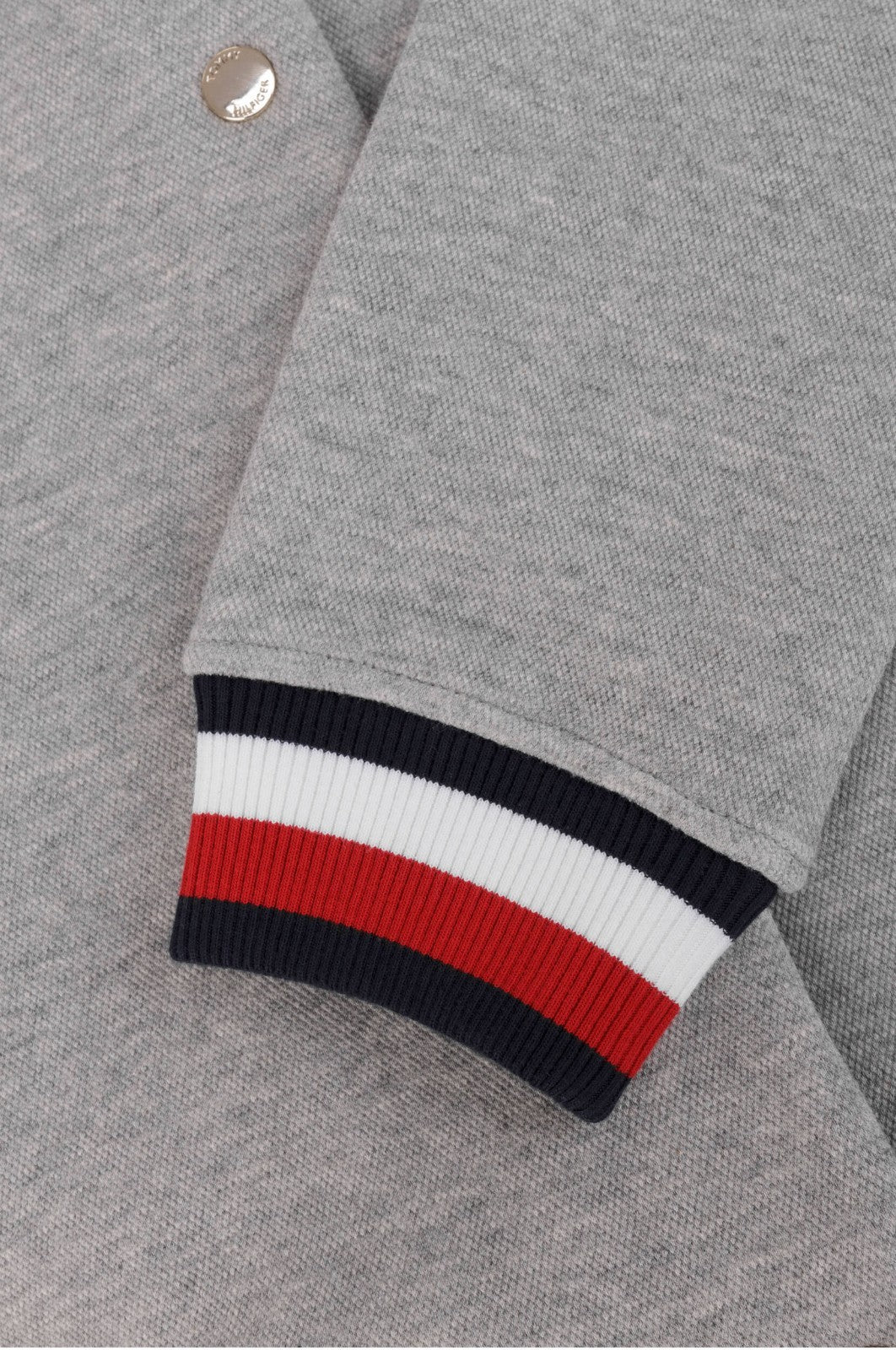 Tommy Hilfiger Women's Grey Vasity Jacket 85 Patch, Striped Trim - Size S