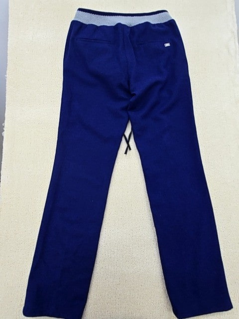 Harmont & Blaine Navy Slim Fit Cotton Pants Embroidered Dog Logo Italy