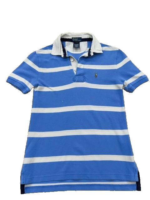 Polo Ralph Lauren Unisex Blue Striped Short Sleeve Polo Shirt Size S
