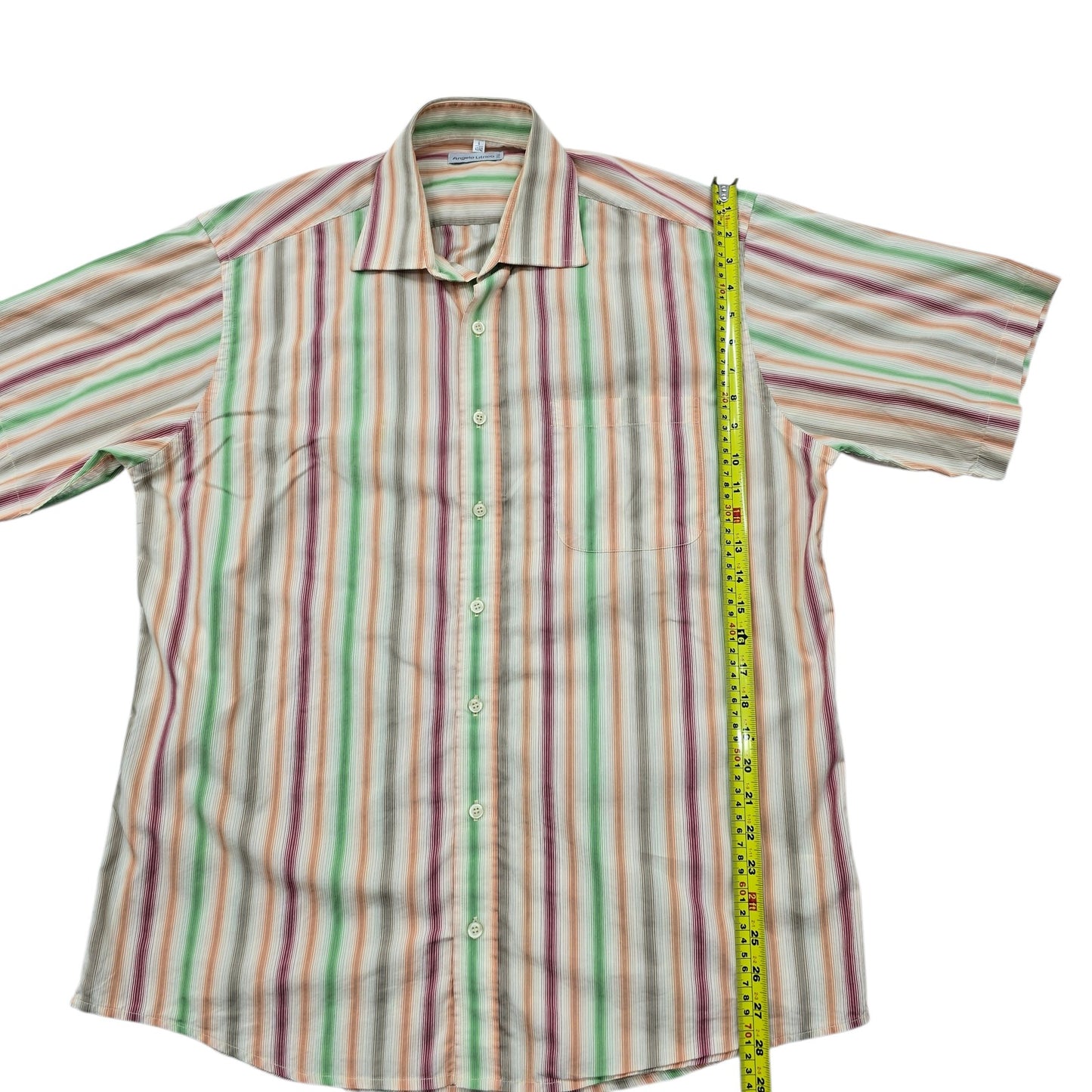 Angelo Litrico Multi-Color Striped Short Sleeve Shirt 41/42