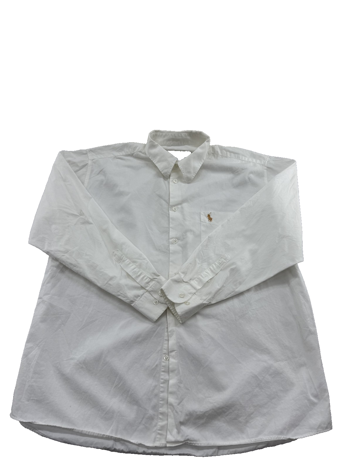 Ralph Lauren White 100% Cotton Classic Fit Button Down Shirt