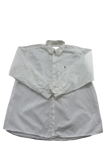 Ralph Lauren White 100% Cotton Classic Fit Button Down Shirt