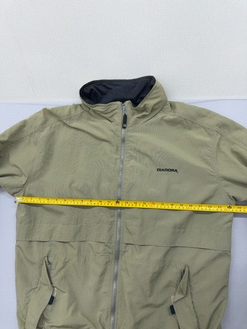 Diadora Beige Polyamide Zip Jacket M Unisex Stand Collar