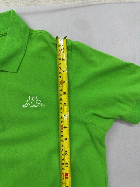 Kappa Men's Large Green Solid Polo Shirt 100% Cotton Short Sleeve