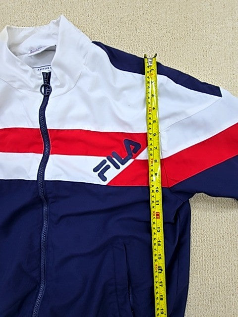 Fila Men's Navy Track Jacket Size L Color Block Archive Revival