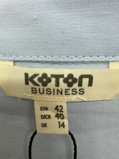 Koton Light Blue Long Sleeve Cotton Blend Button-Down Shirt EU 42 Women