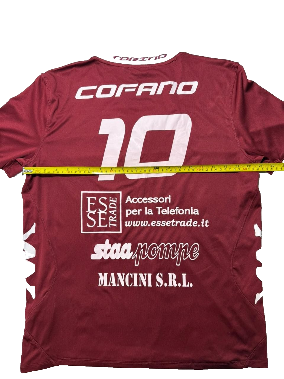 Kappa Torino Soccer Jersey #10 Cofano Men's Large Maroon White Rare Vintage Kit