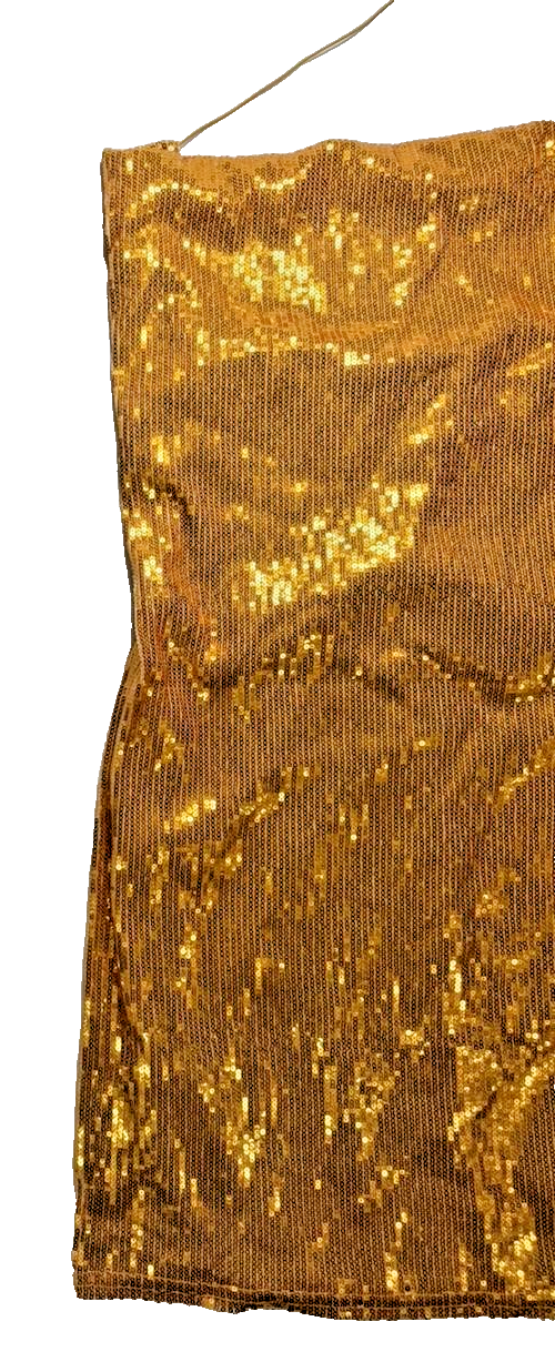 Gold Sequin Strapless Mini Dress - Size 6