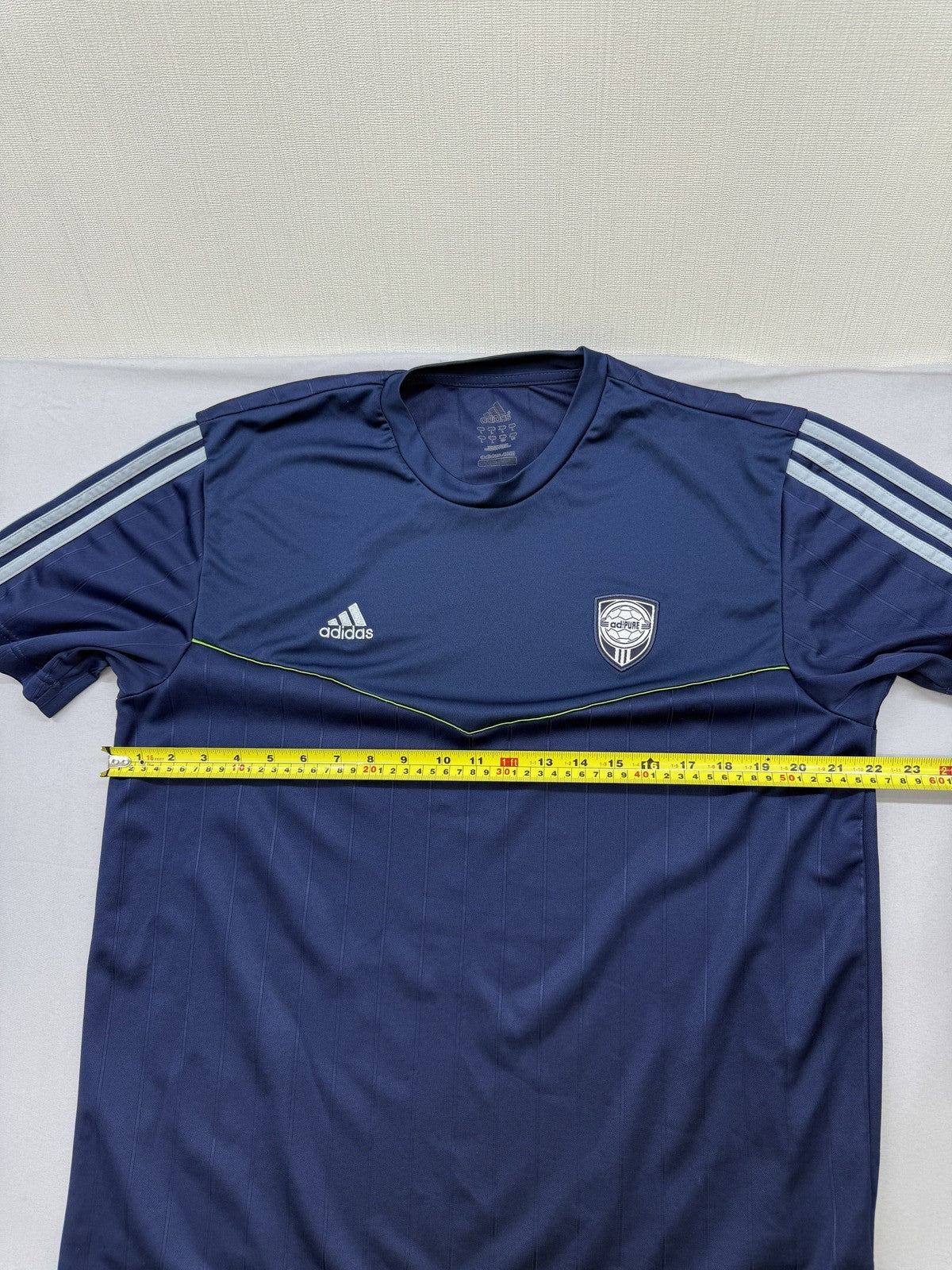 Adidas Men's Navy Striped Short Sleeve Jersey AEROREADY 2008