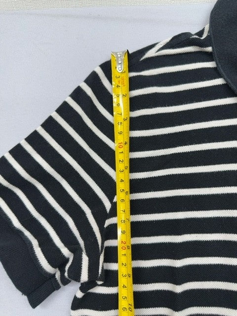 Lacoste Men's Black White Striped Short Sleeve Polo Shirt Regular