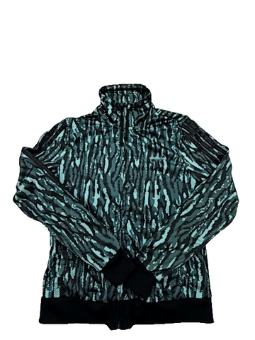 Adidas Unisex Green Zebra Full-Zip Hooded Track Jacket Size S