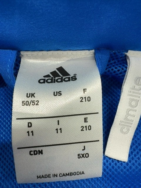 Adidas Men's Blue Track Jacket Size M Full Zip Striped