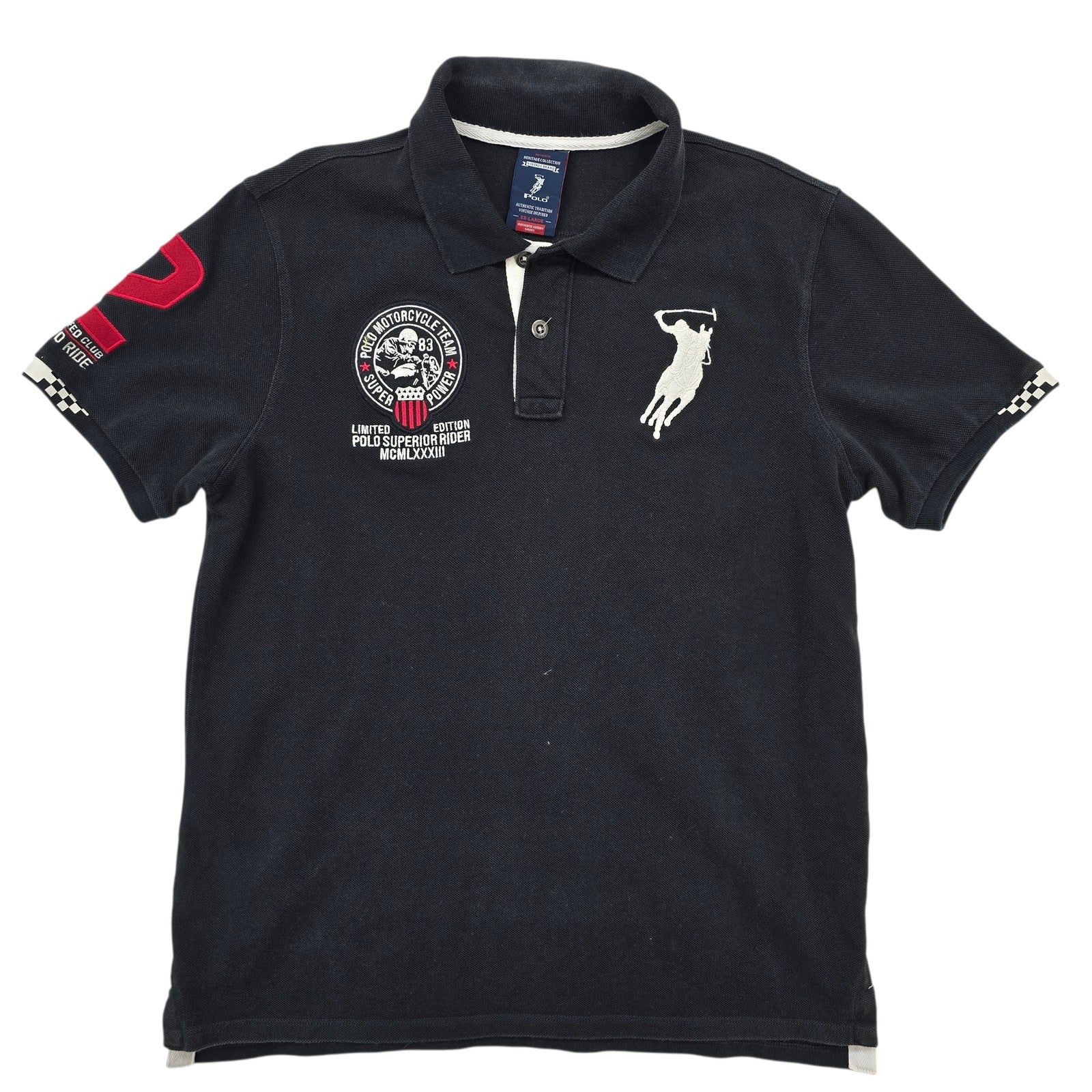 Polo Men Black Polo Shirt size XL product image 1