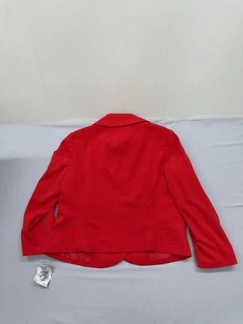 Nipon Boutique Red Wool Blend Wrap Jacket Women Sz 8 Long Sleeve