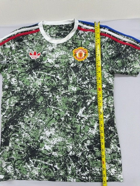 Adidas Green Camo Soccer Jersey L Short Sleeve Crewneck Unisex