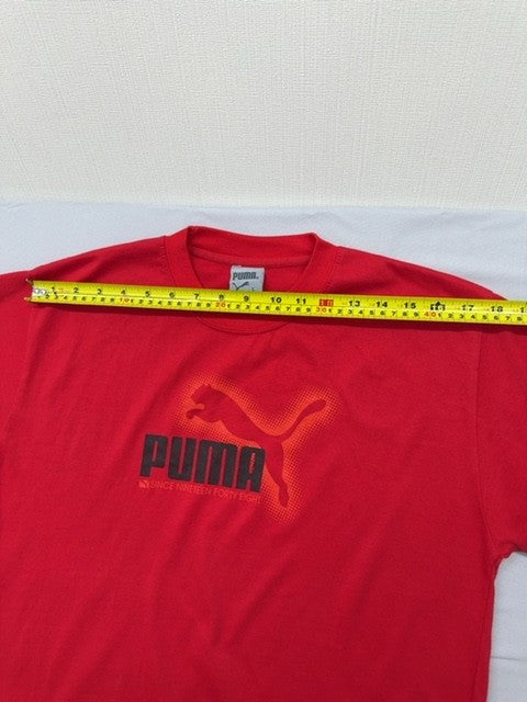 Puma Men's Red L Short Sleeve Crewneck Cotton T-Shirt Regular Fit