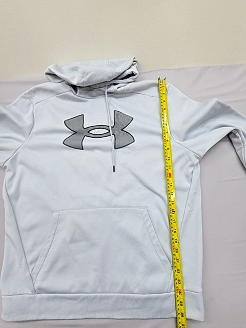 Under Armour Men's L White Fleece Pullover Hoodie Lg