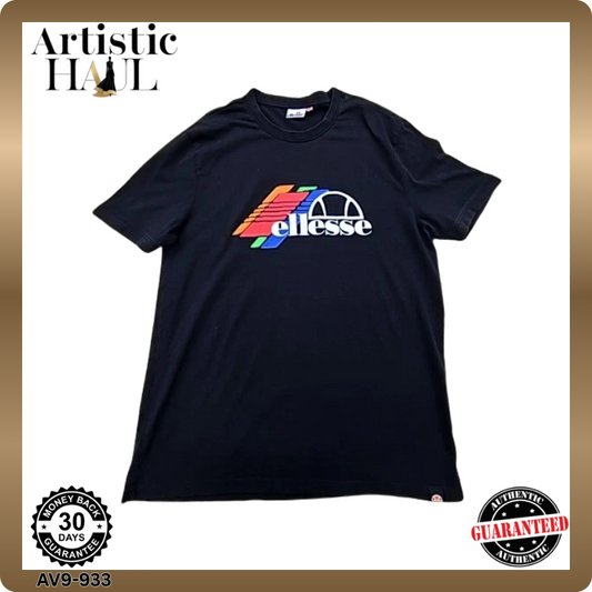 Ellesse Men's XL Black Cotton Crew Neck Short Sleeve T-Shirt