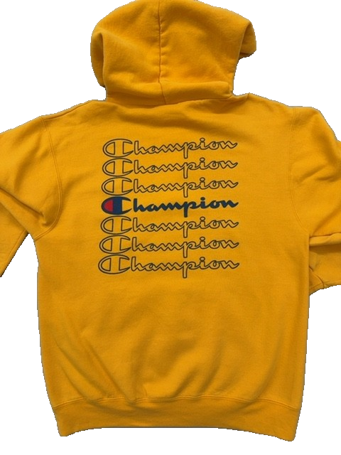 Champion Unisex Yellow Hoodie – Size S, Pullover