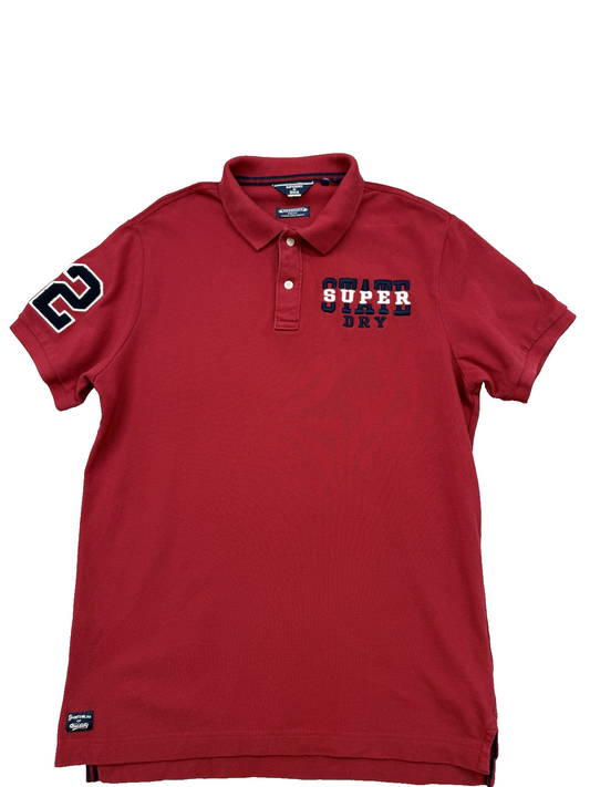 Superdry Men Red Polo Shirt size XL product image 2