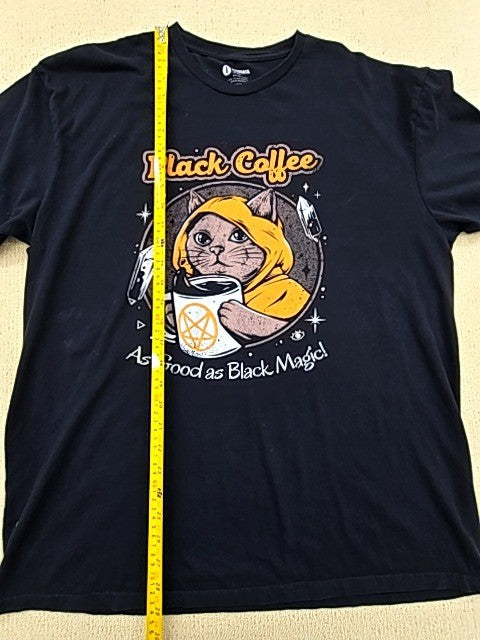 Ilustrata Men's Cat Graphic T-Shirt XL Black 100% Cotton