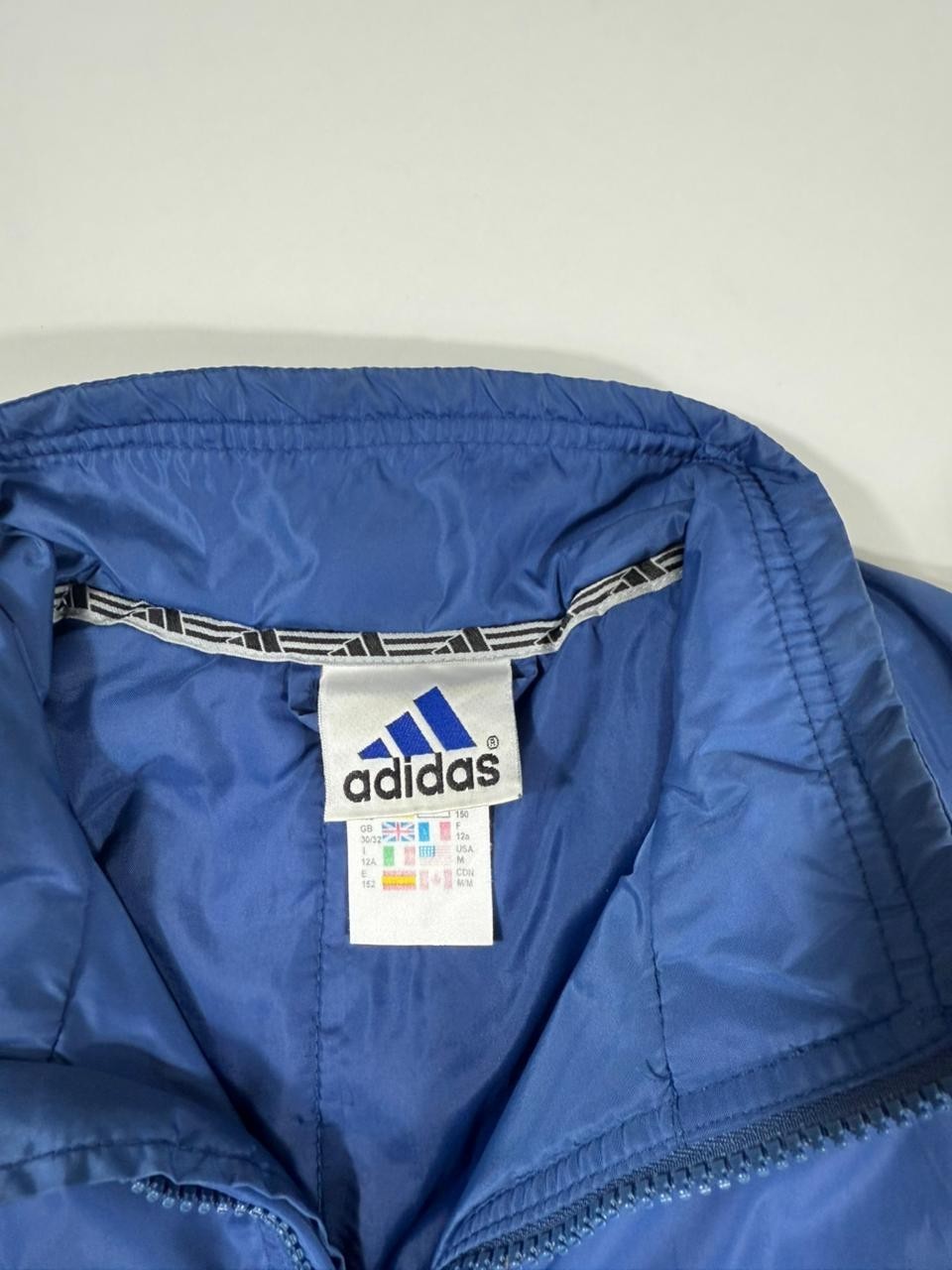 Adidas Blue Full Zip Lightweight Jacket Men's Size M Made in Indonesia