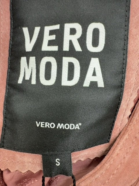 Vero Moda Pink Faux Leather Bomber Jacket Short Size S Women