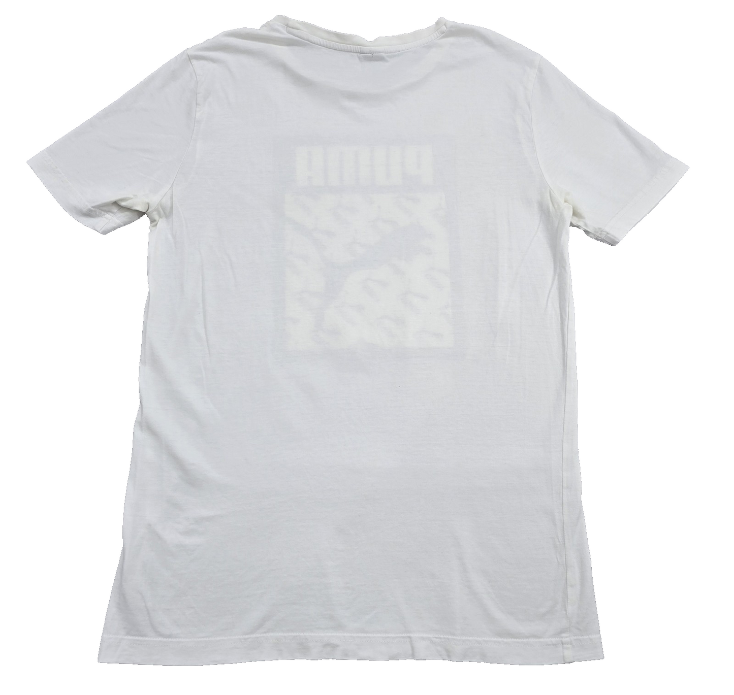 Puma Men's White S Short Sleeve Cotton T-Shirt Cat Logo Crew Neck