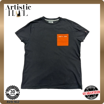 Tommy Jeans Black XXL Short Sleeve Pocket T-Shirt Cotton Crewneck