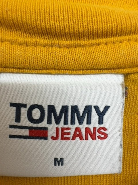 Tommy Jeans Men's Yellow Logo T-Shirt Size M Cotton Crew Neck