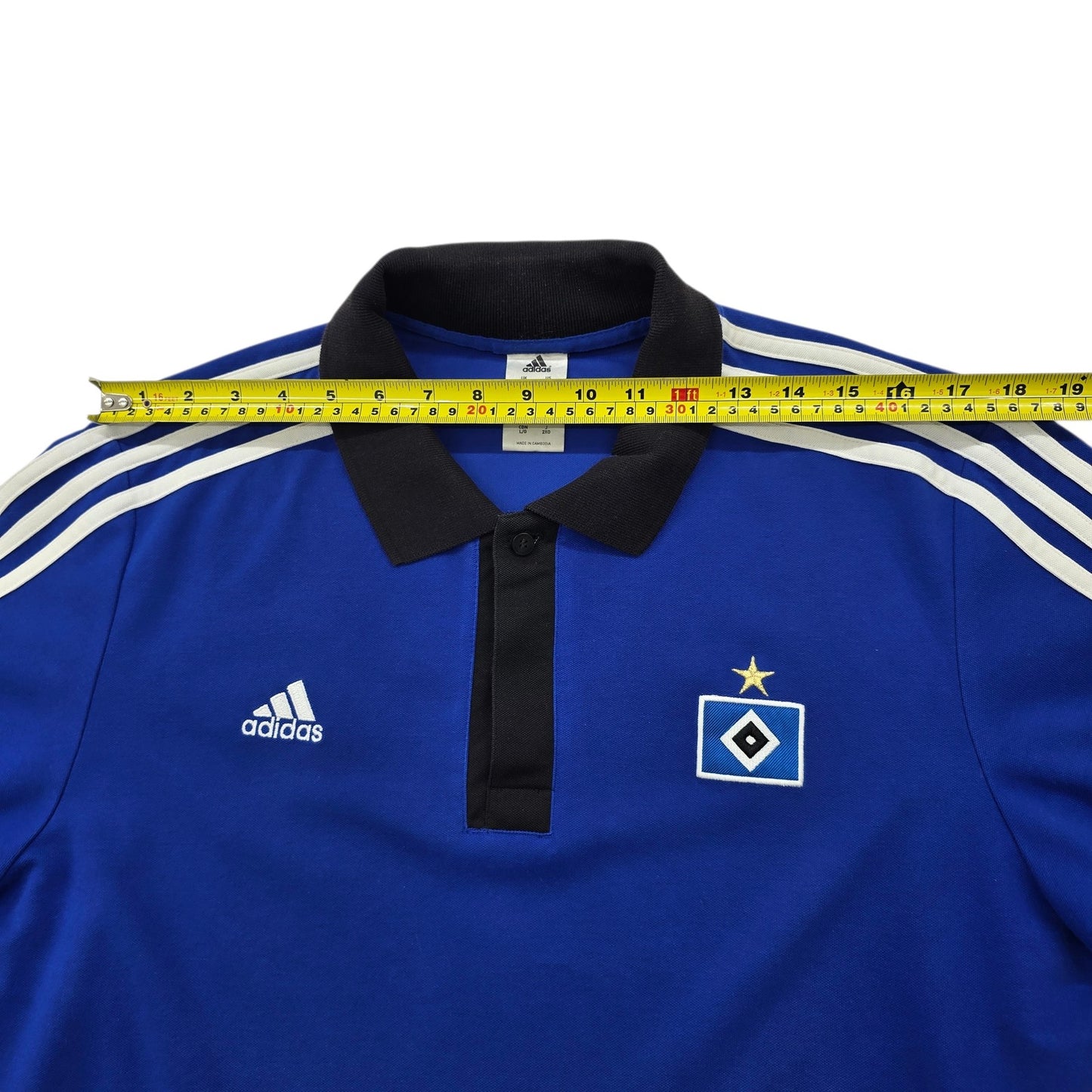 Adidas Men's Royal Blue Polo Short Sleeve Shirt Size L Three Stripes