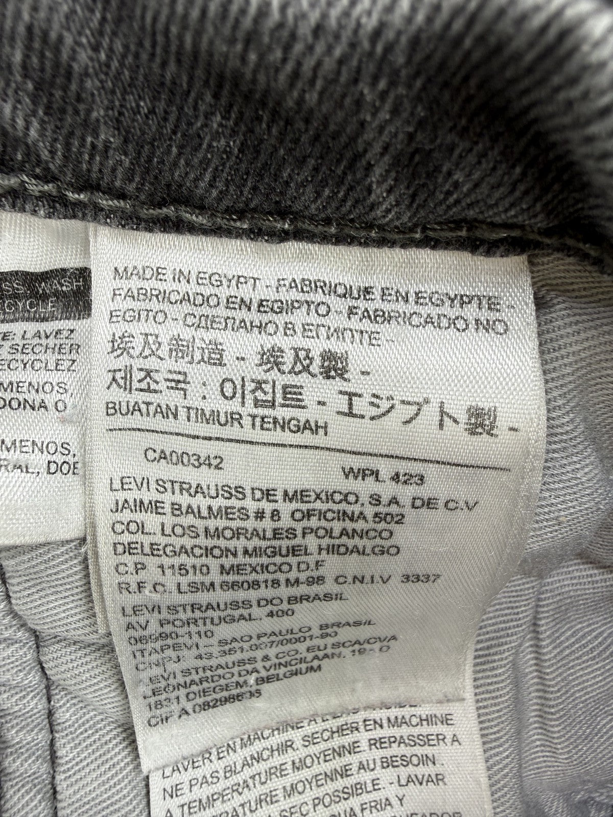 Levi's Men's Gray 501 Straight Jeans W34 L34