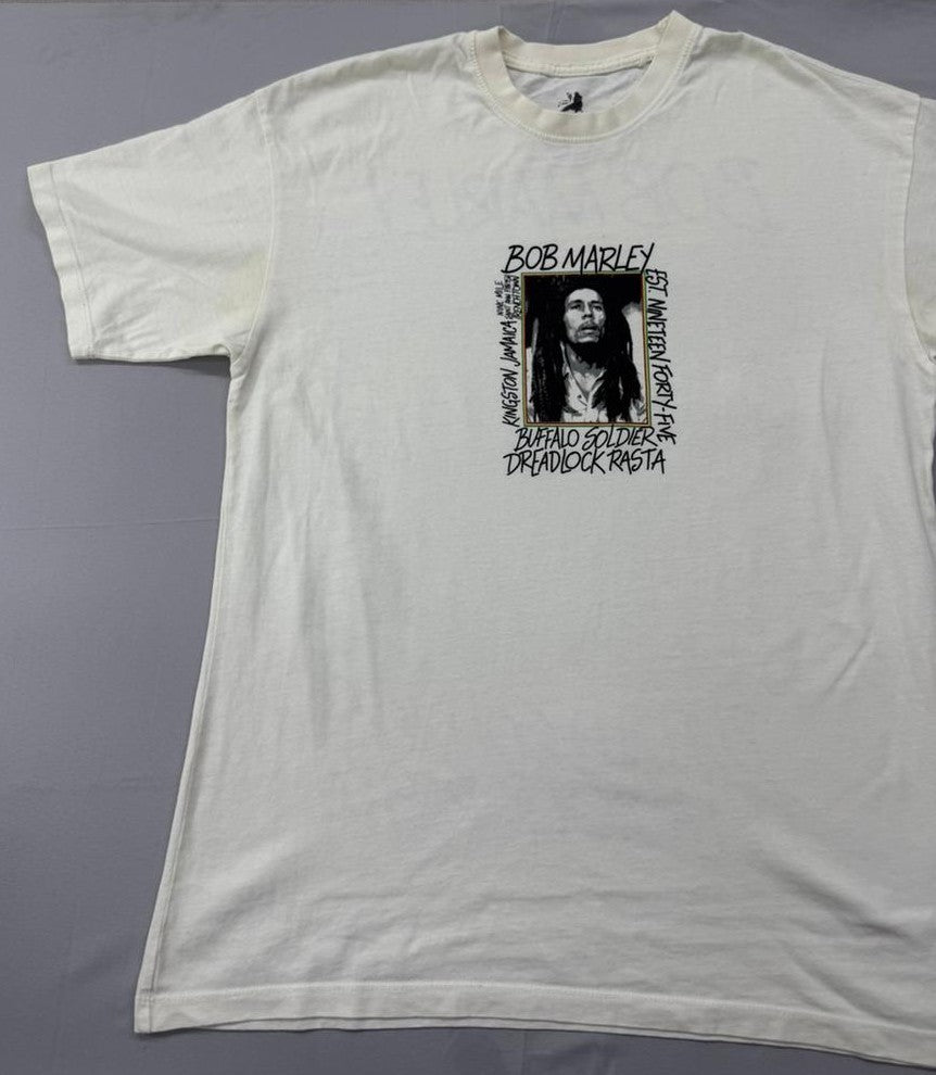 Pull&Bear Men's White Bob Marley Graphic T-Shirt Size S Regular