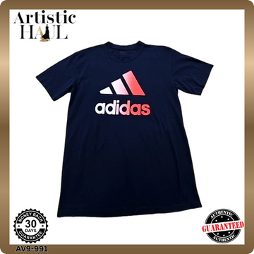 Adidas Men's Navy Blue XL Athletic Cotton Short Sleeve Crewneck T-Shirt