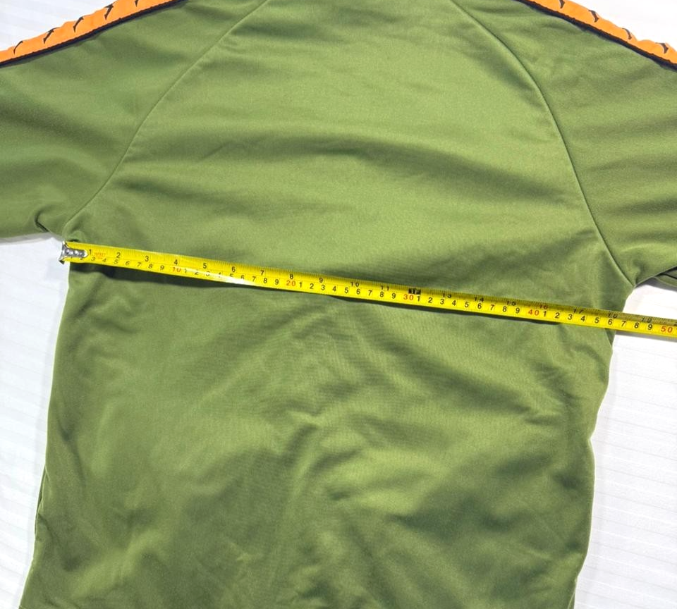 Kappa 222 Banda Anniston Slim Track Jacket In Green With Orange - Size M