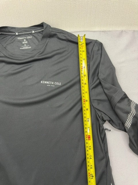 Kenneth Cole Men's XL Grey Long Sleeve Active T-Shirt Moisture Wicking