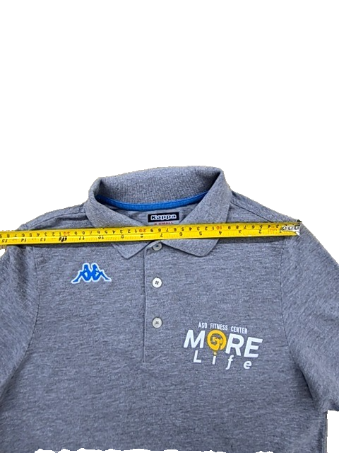 Kappa Gray Cotton Polo Shirt Men's XS Short Sleeve Button Closure