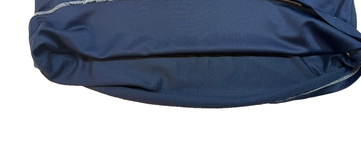 Nike Men's Navy Blue Dri-FIT Short Sleeve T-Shirt White Swoosh Logo Size L