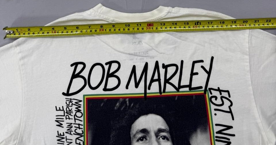 Pull&Bear Men's White Bob Marley Graphic T-Shirt Size S Regular