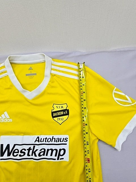 Adidas Men's Yellow Soccer Jersey V.F.R. Bachem Size S V-Neck