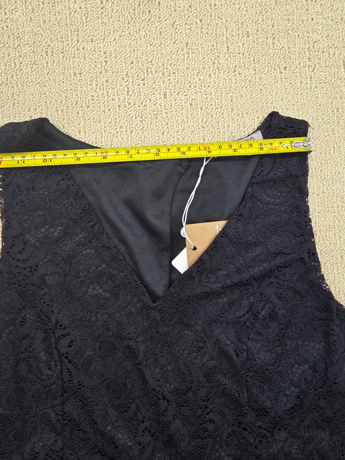 Anna Field Black Lace Cocktail Dress EU 42 Sleeveless V-Neck