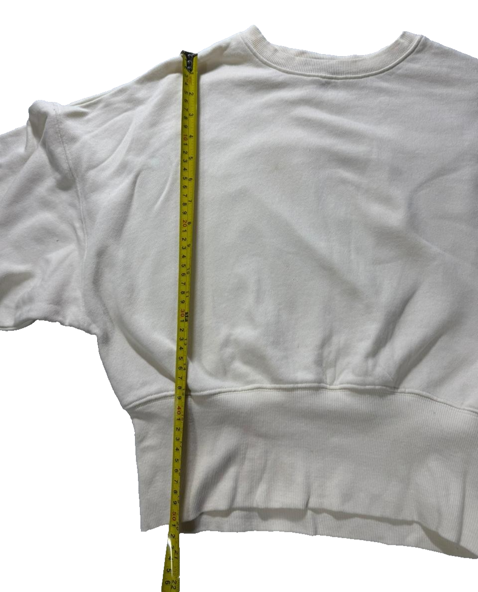 Forever 21 Women Cream Cropped Sweatshirt Size Medium