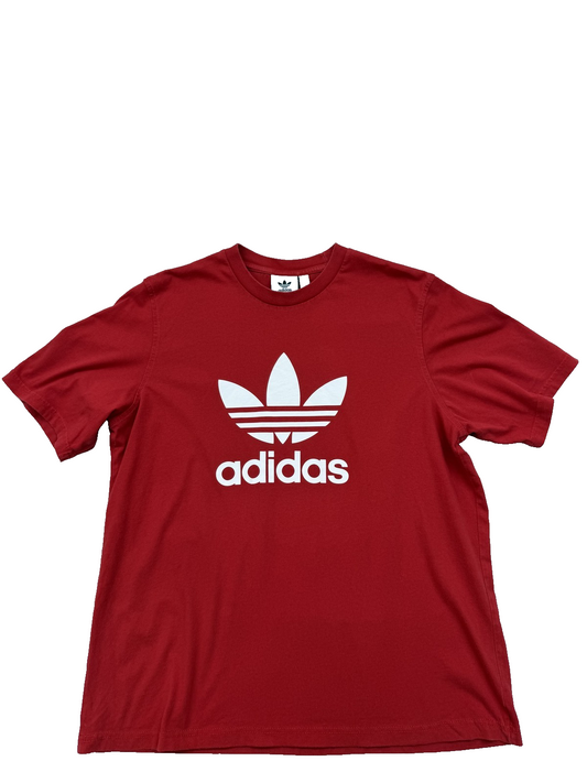 Adidas Unisex Red Jersey – Size L, Oversized Crewneck Trefoil oversized