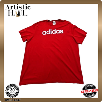 Adidas Men's Red Crewneck Short Sleeve T-Shirt XL Logo