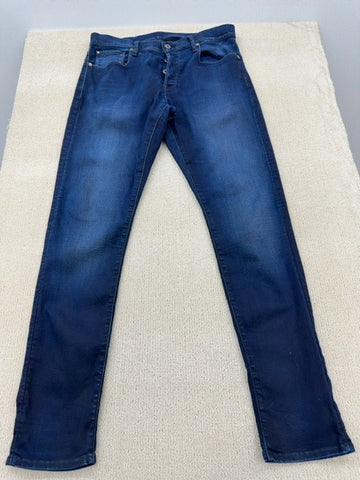 G-Star Raw Men's Blue Slim 3301 Jeans 34/34 Stretch Raw