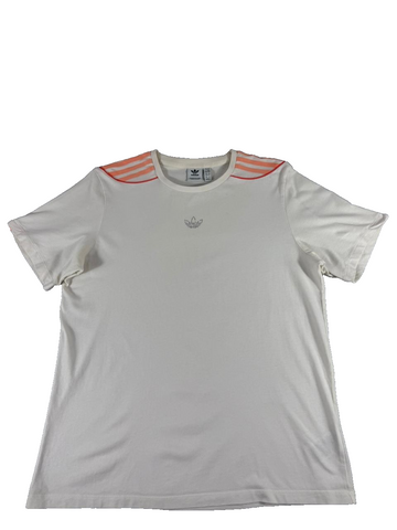 Adidas Mens White T-Shirt Medium M UK 14 EU 40-42 Short Sleeve Tee