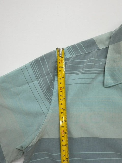 Polo Men Light Blue Striped Cotton Button-Up Logo Shirt XL Regular