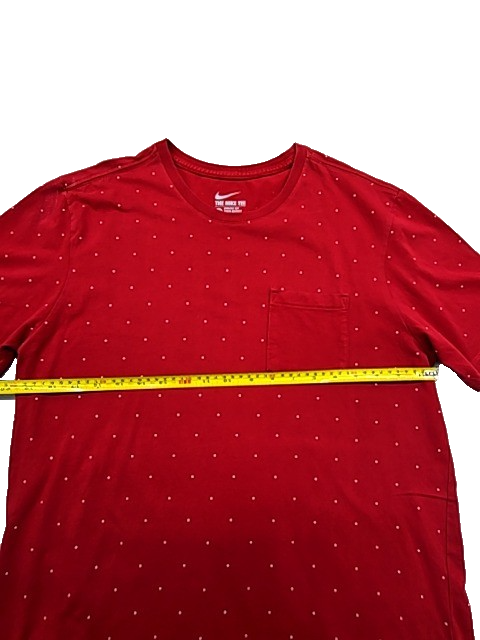 Nike Men's Red Polka Dot The Nike Tee T-Shirt L Athletic Fit Pocket